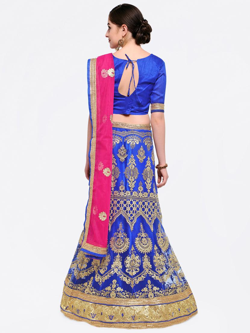 Embroidered contrast lehenga - 16428605 - Zoom Image - 3