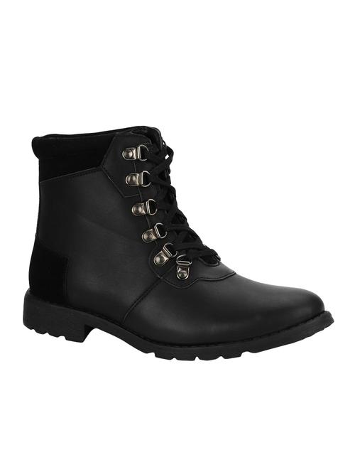 People black leatherette high ankle boots - 16429230 - Standard Image - 1