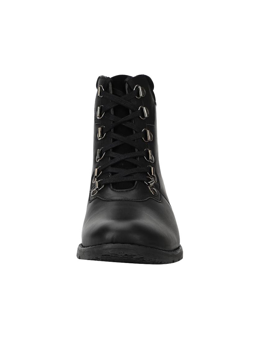 People black leatherette high ankle boots - 16429230 - Zoom Image - 3
