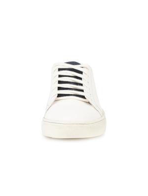 white leatherette laceup sneakers - 16429424 - Standard Image - 3