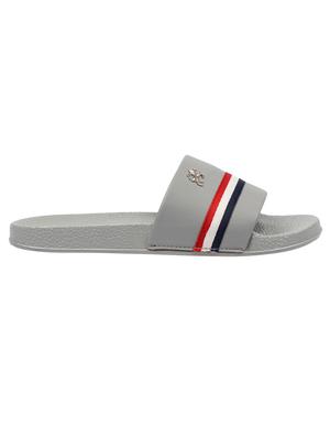 shoemate grey leatherette slip on flip flops - 16430425 - Standard Image - 3