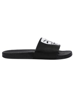 Shoemate black leatherette slip on flip flops - 16430427 - Standard Image - 3