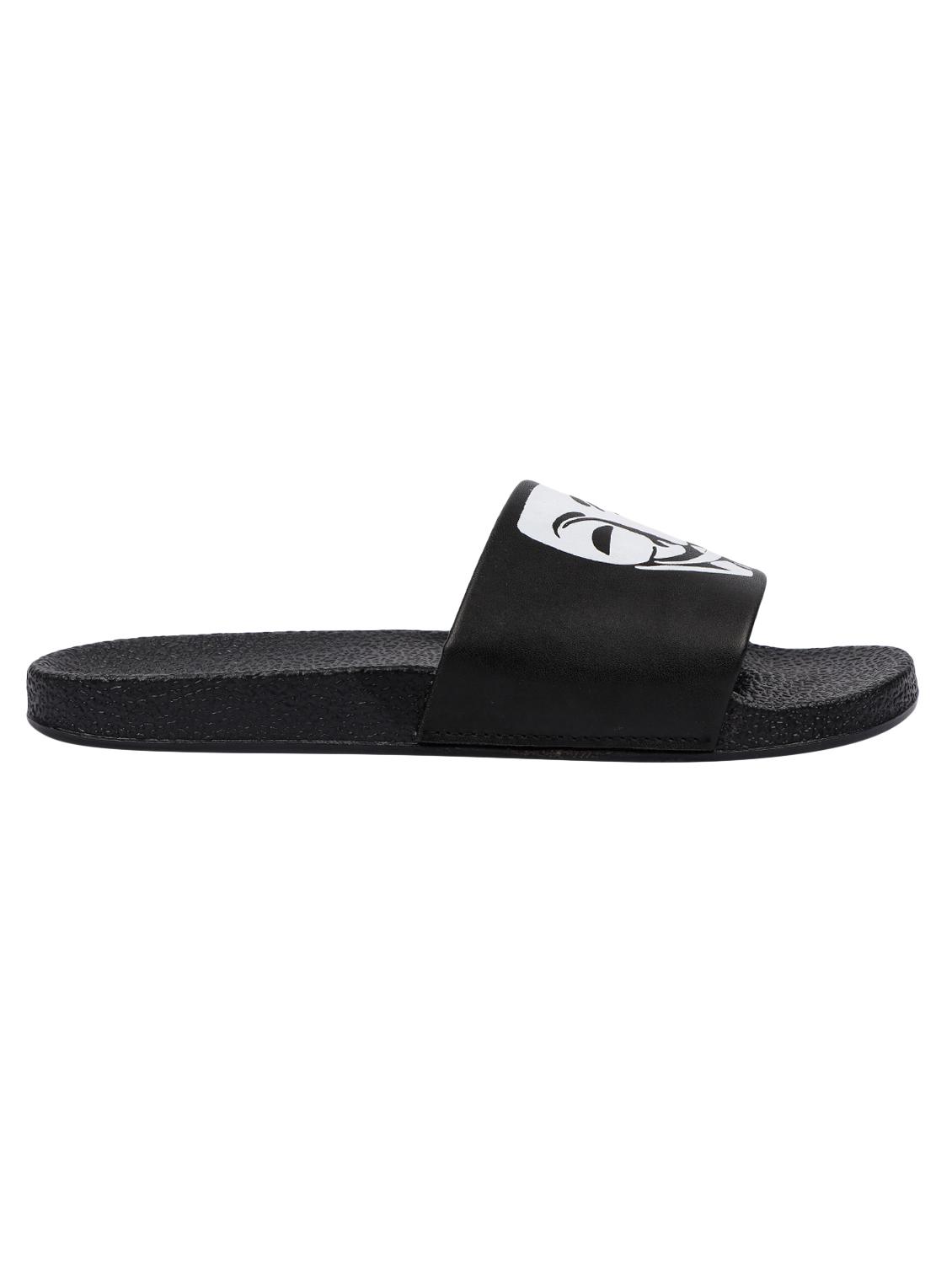 Shoemate black leatherette slip on flip flops - 16430427 - Zoom Image - 3