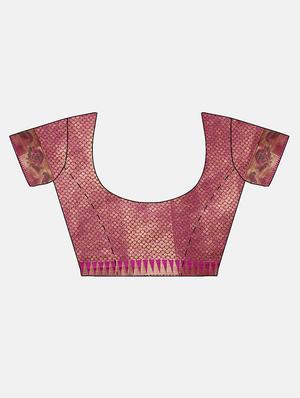 self-design banarasi saree with blouse - 16430673 - Standard Image - 3