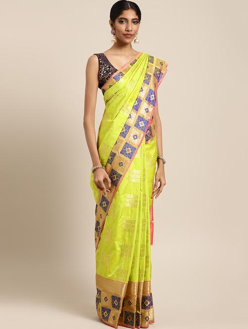 self-design banarasi saree with blouse - 16430682 - Standard Image - 1