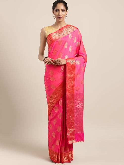 self-design banarasi saree with blouse - 16430700 - Standard Image - 1