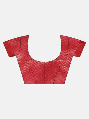 self-design banarasi saree with blouse - 16430700 - Standard Image - 3