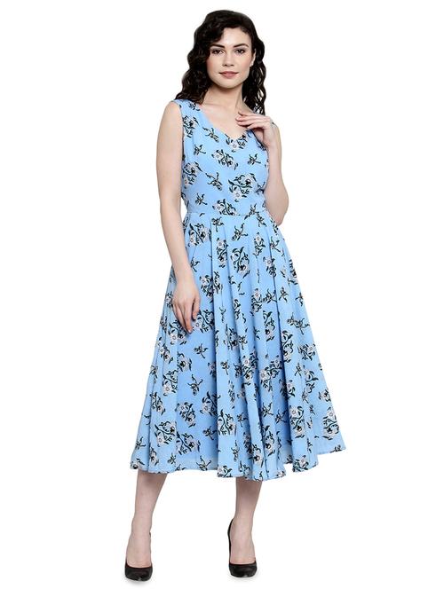 v-neck floral pleated maxi dress - 16430942 - Standard Image - 1
