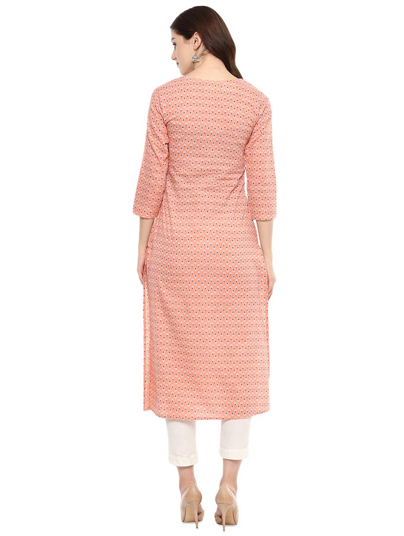 block printed straight kurta - 16431736 - Zoom Image - 3