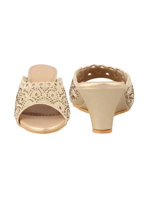 gold slip on wedges - 16431744 - Standard Image - 3