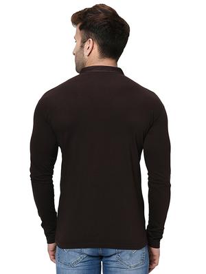 brown solid t-shirt - 16431936 - Standard Image - 3