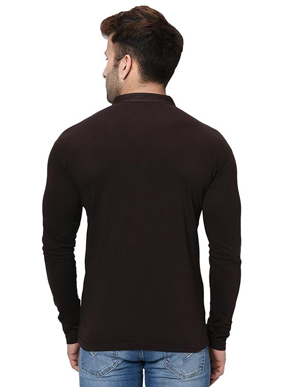brown solid t-shirt - 16431936 - Zoom Image - 3