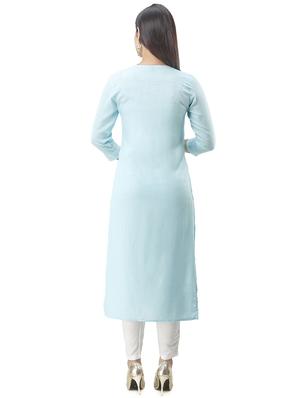 embroidered straight kurta - 16432336 - Standard Image - 3