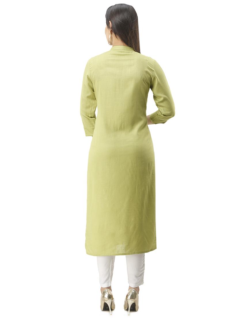 embroidered straight kurta - 16432337 - Zoom Image - 3