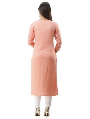 embroidered straight kurta - 16432345 - Standard Image - 3