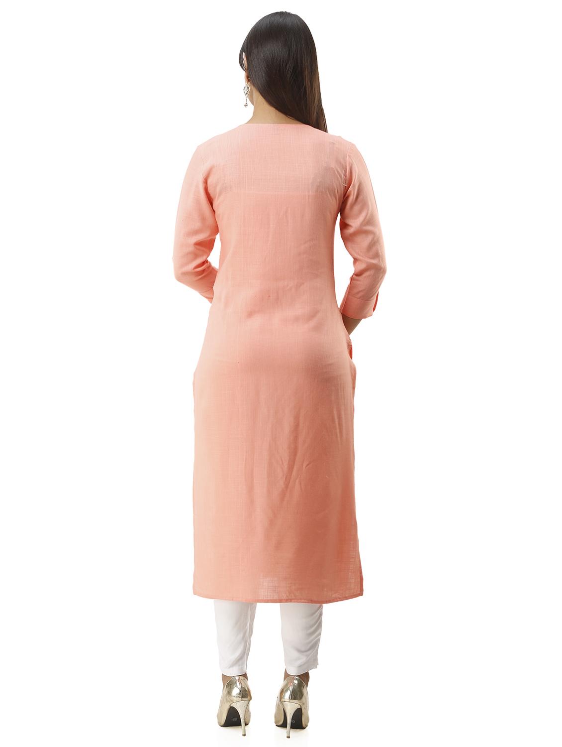 embroidered straight kurta - 16432345 - Zoom Image - 3