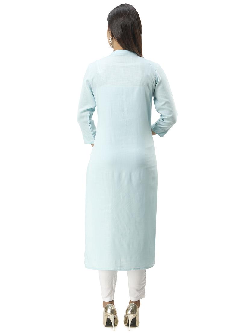 embroidered straight kurta - 16432346 - Zoom Image - 3