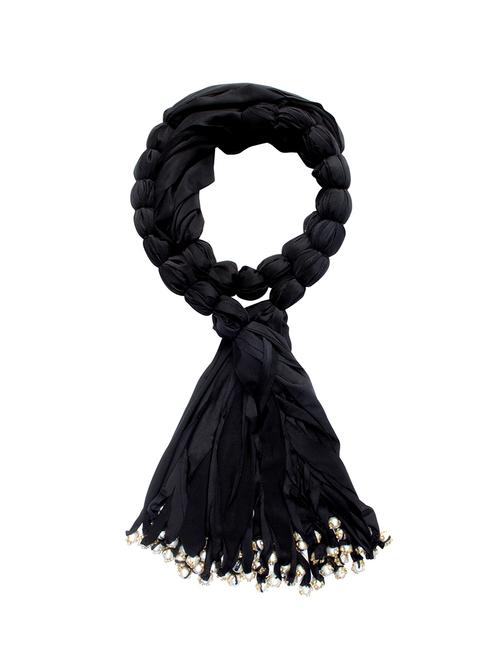 black cotton blend long necklace - 16434519 - Standard Image - 1