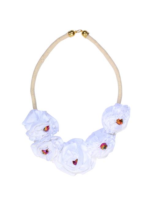 white satin short necklace - 16434574 - Standard Image - 1