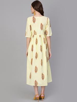 floral a-line ethnic dress - 16434807 - Standard Image - 3