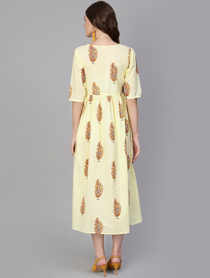 floral a-line ethnic dress - 16434807 - Zoom Image - 3