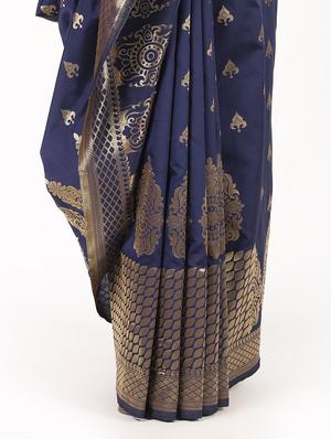 motif banarasi saree with blouse - 16435296 - Standard Image - 3