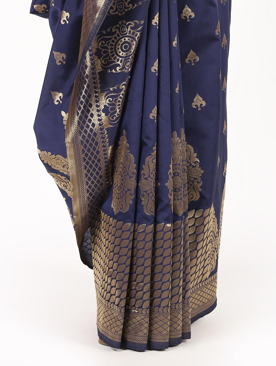 motif banarasi saree with blouse - 16435296 - Zoom Image - 3
