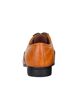 entheronic tan leatherette lace-up brouges - 16436099 - Standard Image - 3