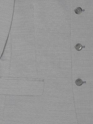 grey solid bandhgala casual blazer - 16436610 - Standard Image - 6