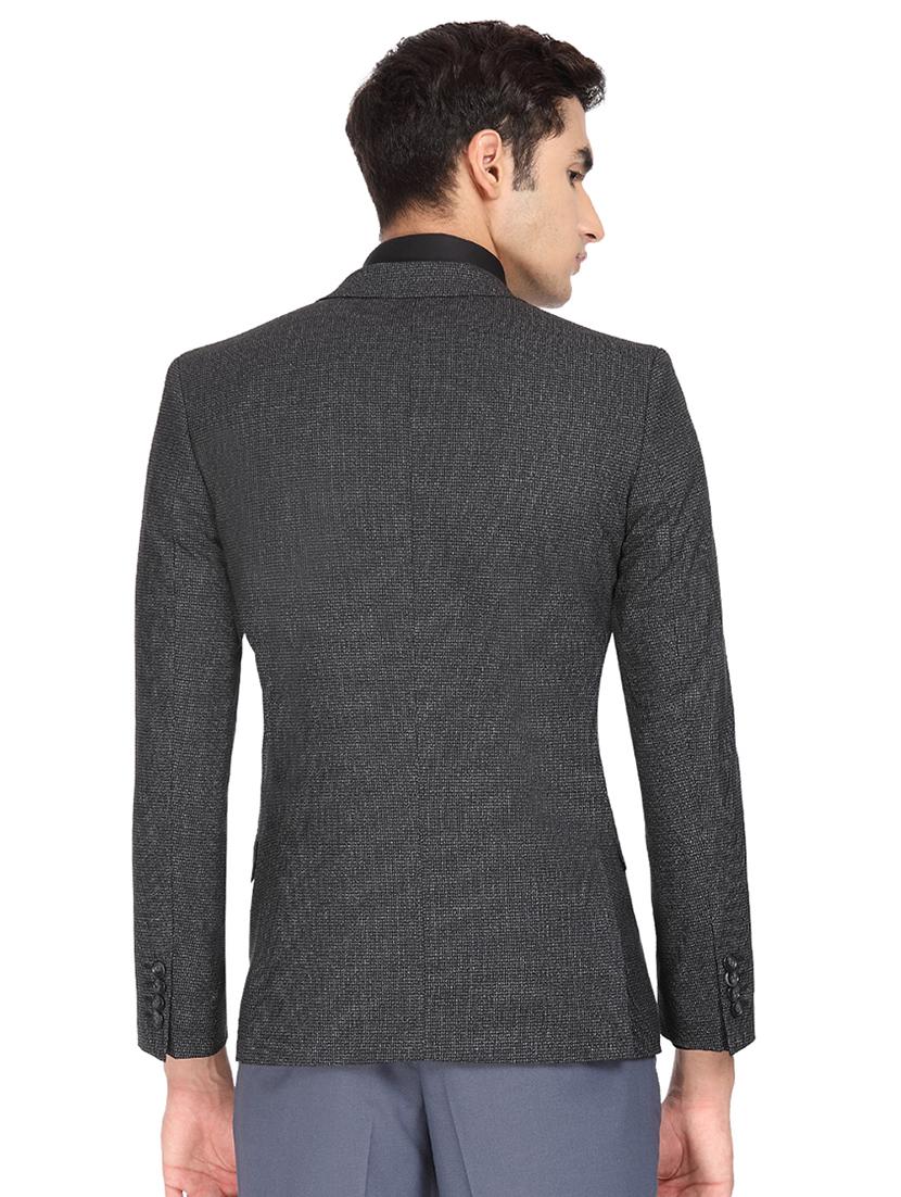 black self design single breasted casual blazer - 16436618 - Zoom Image - 3