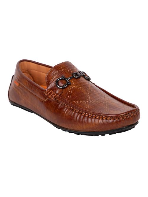 duke tan leatherette slip on loafers - 16436771 - Standard Image - 1