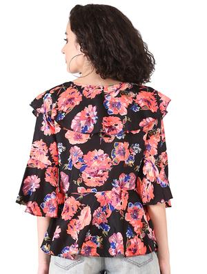 bell sleeved layered floral top - 16437865 - Standard Image - 3