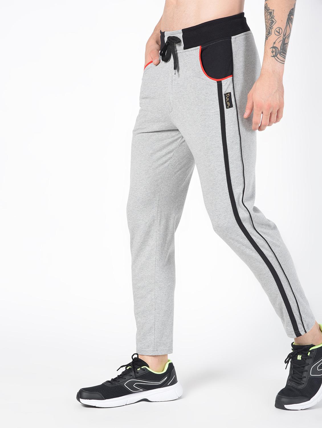grey side striped full length track pant - 16437959 - Zoom Image - 3
