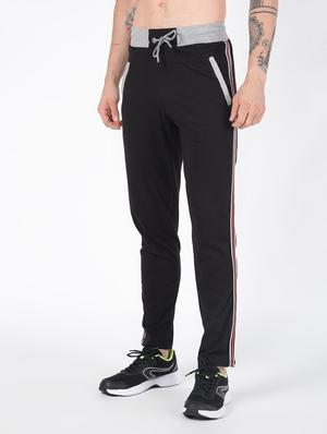 black side striped full length track pant - 16437961 - Standard Image - 3