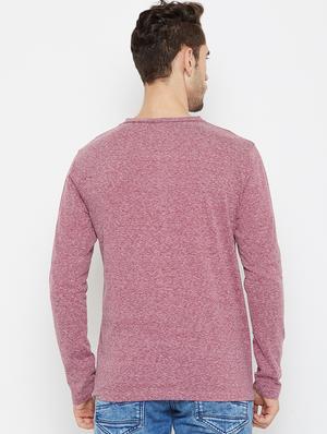 maroon melange t-shirt - 16437973 - Standard Image - 3
