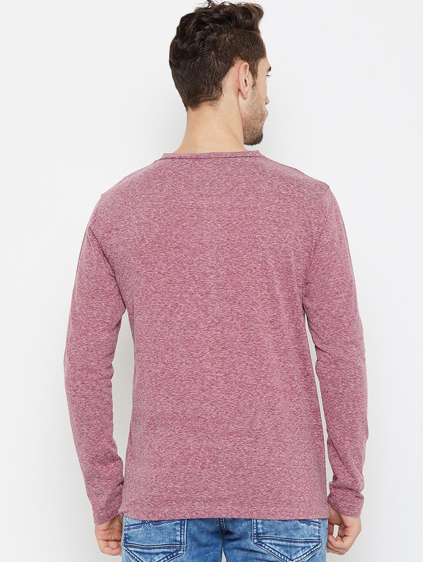 maroon melange t-shirt - 16437973 - Zoom Image - 3