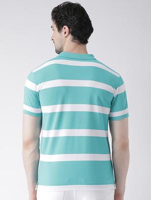blue striped polo t-shirt - 16438103 - Standard Image - 3