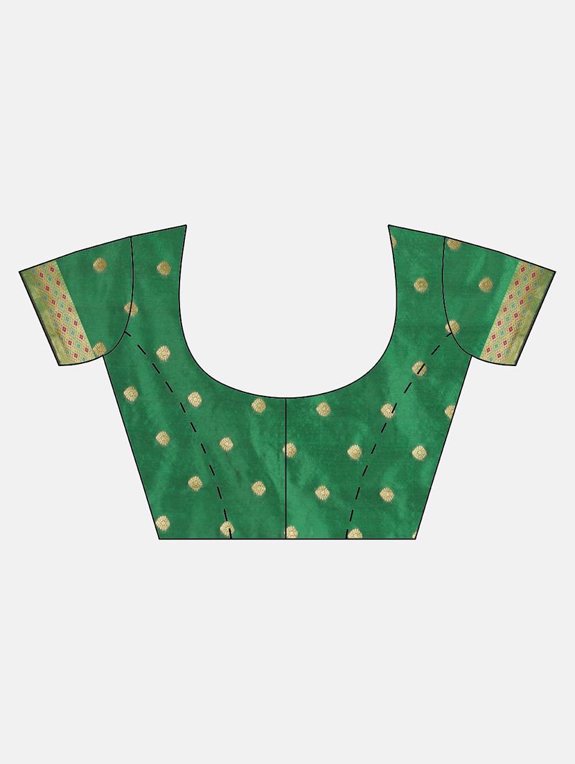 ethnic zari motif woven saree with blouse - 16439108 - Zoom Image - 3