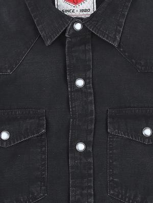 black denim shirt - 16439221 - Standard Image - 3