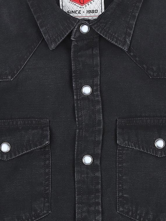 black denim shirt - 16439221 - Zoom Image - 3