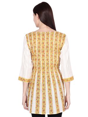 block printed a-line kurti - 16439558 - Standard Image - 3