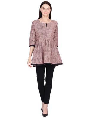 block printed a-line kurti - 16440167 - Standard Image - 3