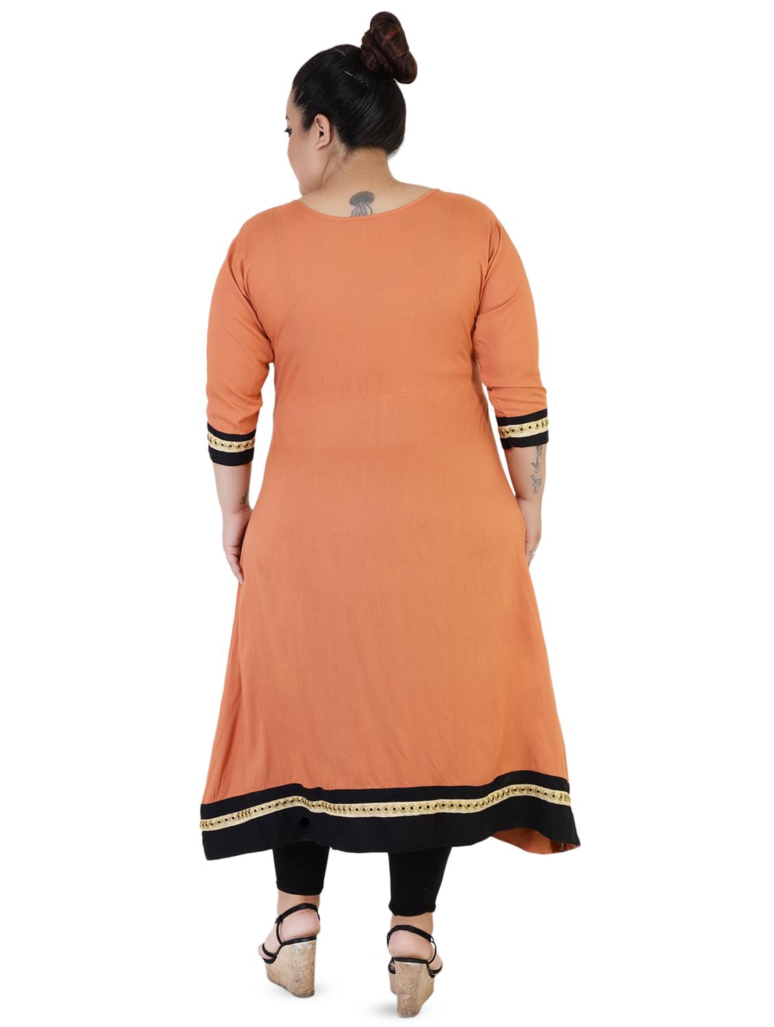 solid a-line kurta - 16440493 - Zoom Image - 3