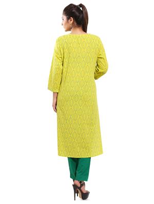 printed straight kurta - 16441137 - Standard Image - 3