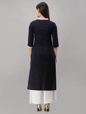 embroidered straight kurta - 16442137 - Standard Image - 3