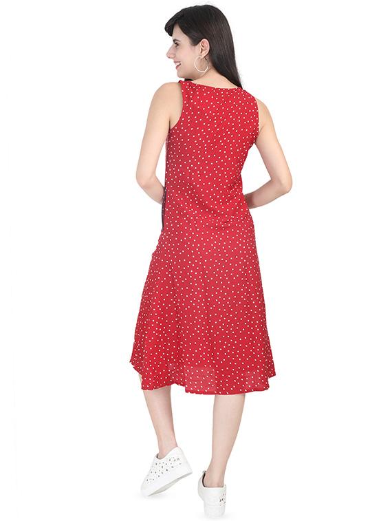 v neck polka dots a-line dress - 16442924 - Zoom Image - 3