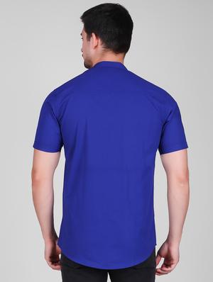 blue solid casual shirt - 16443073 - Standard Image - 3