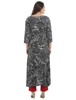 paisley printed high-low kurta - 16443720 - Standard Image - 3