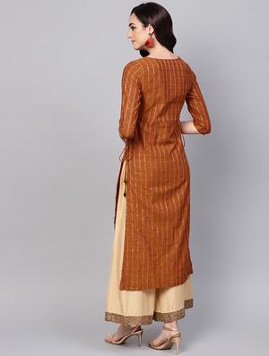 Embroidered straight kurta - 16444221 - Standard Image - 3