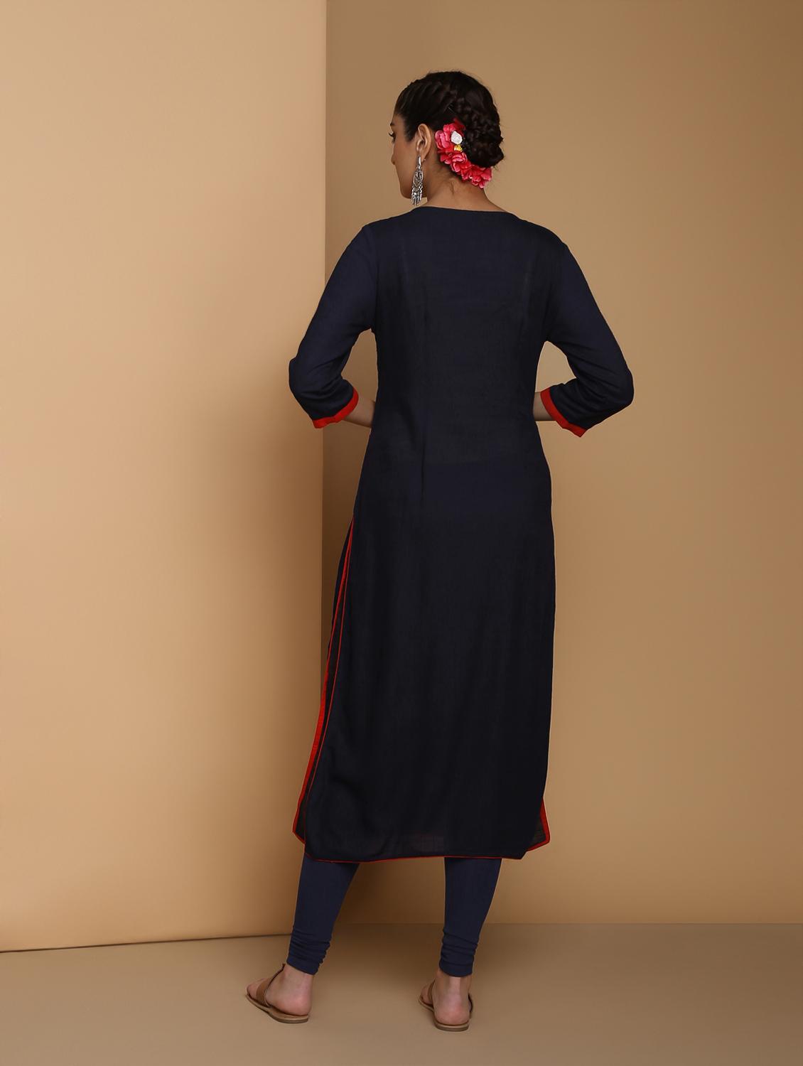 block printed layered kurta - 16444628 - Zoom Image - 3